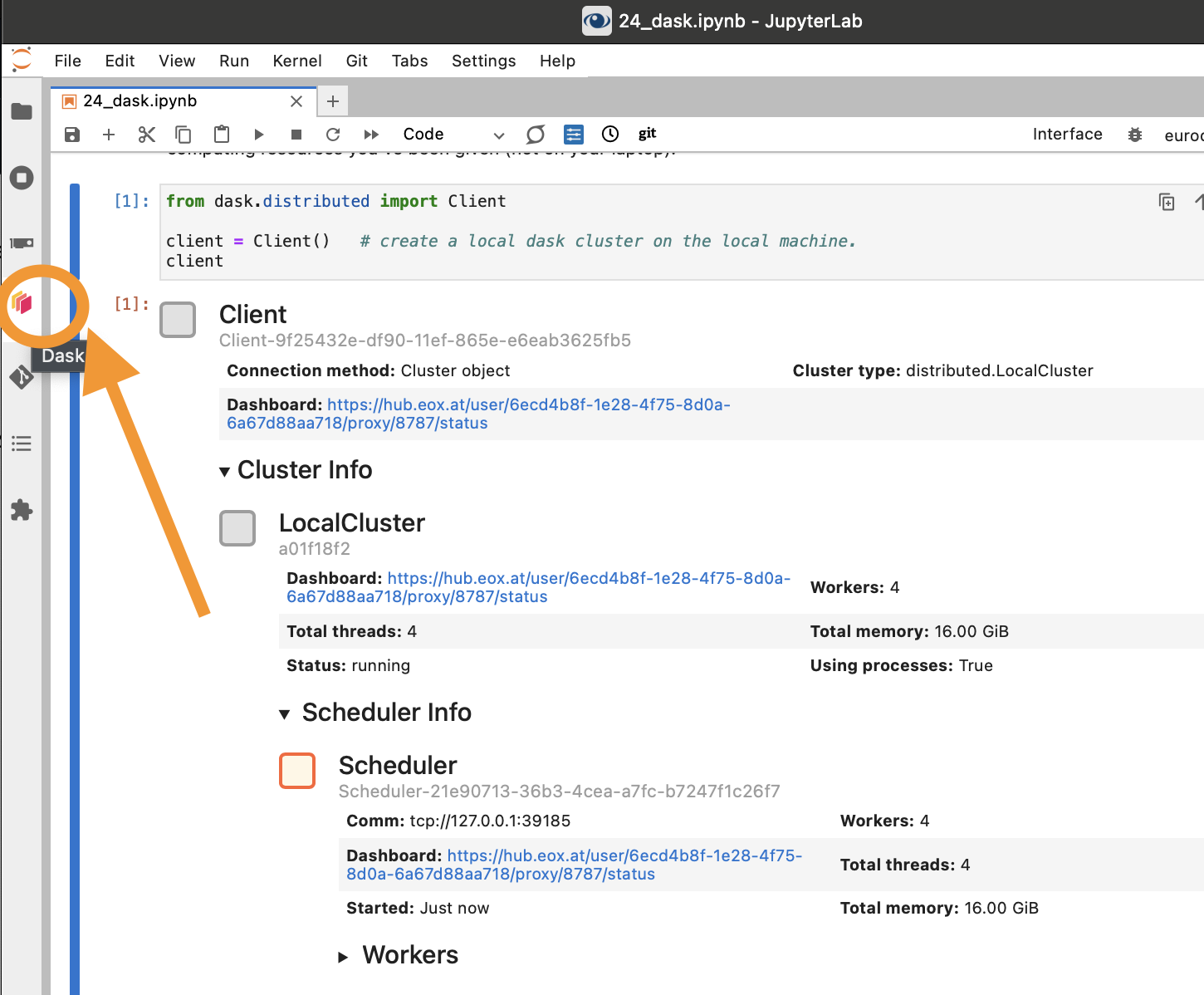 Dask in JupyterLab