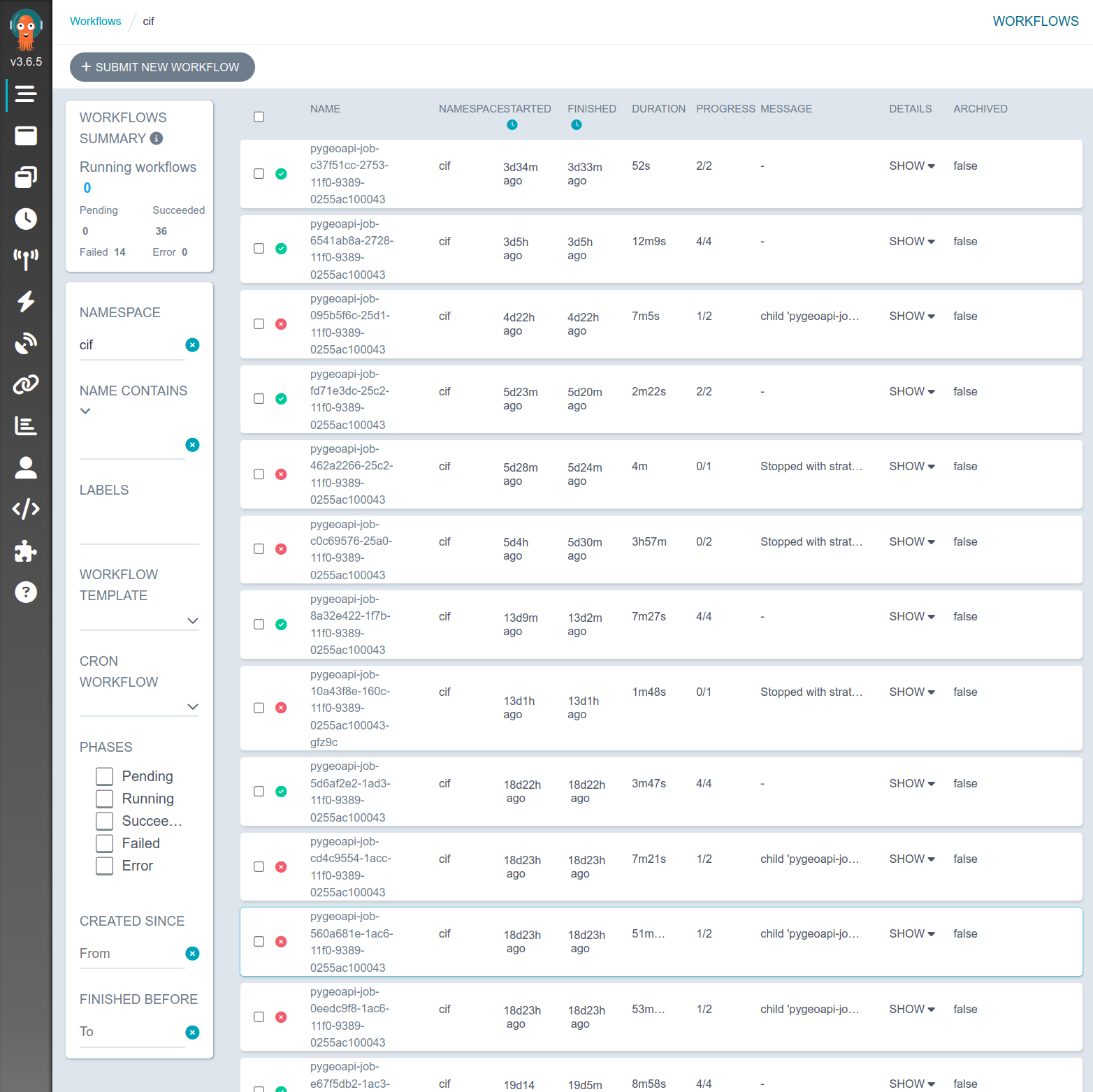 Argo Workflow server