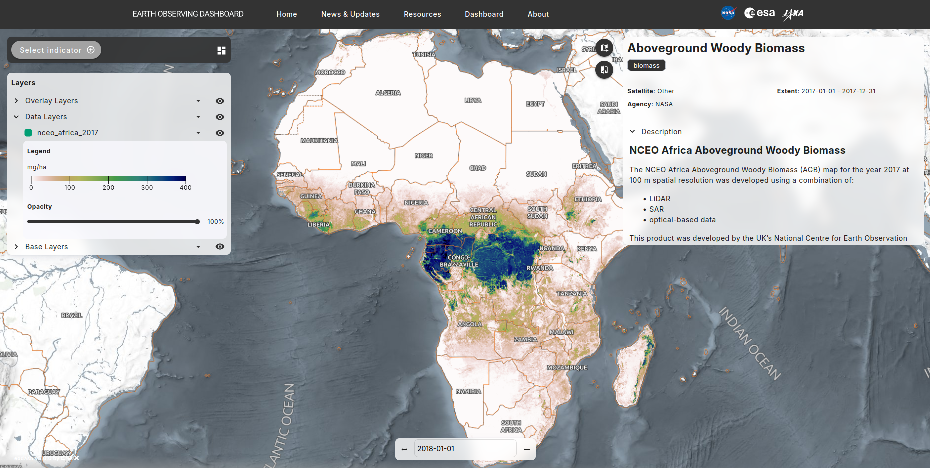 Dashboard screenshot from eodashboard.org